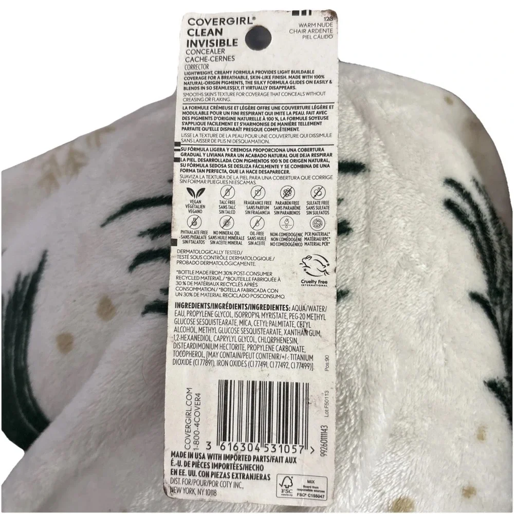 COVERGIRL Clean Invisible Concealer - Hydrating - 123‎ Warm Nude - 0.23 Fl Oz